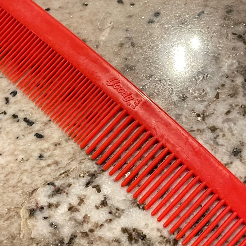 Vintage Goody Pocket Purse Comb Red Made‎ in USA 80s plastic Unbreakable